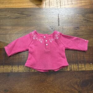 American Girl 2014 Fair Isle Pink Thermal Pajama Top ONLY